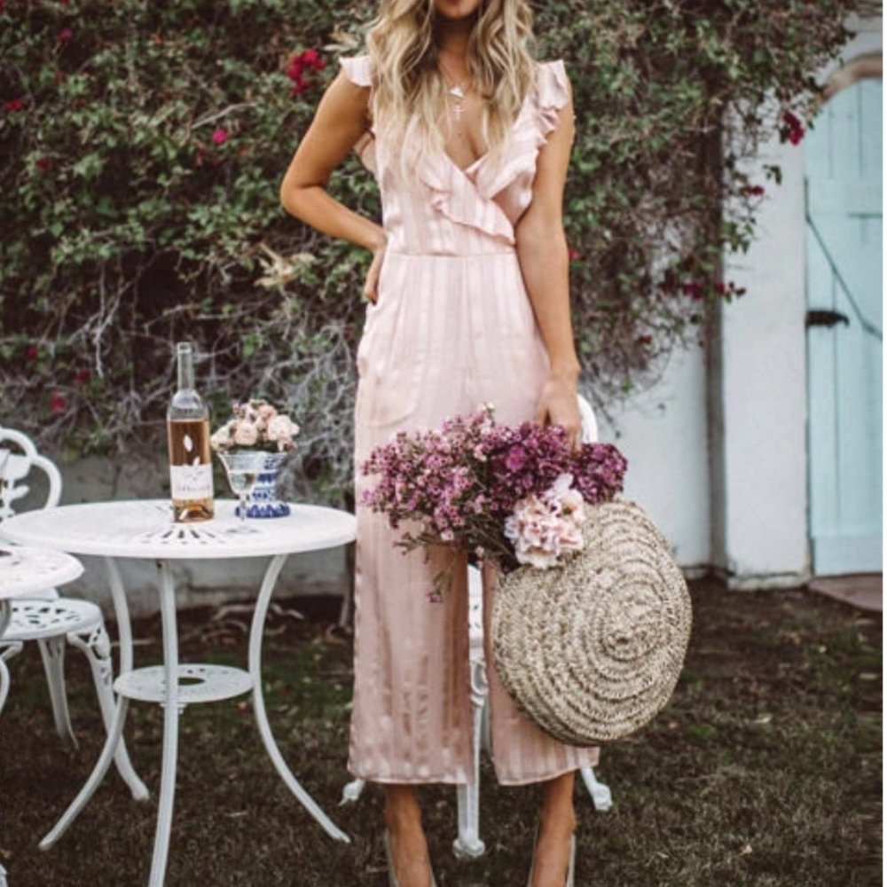 Show Me Your MuMu Pink Ruffled Jumpsuit